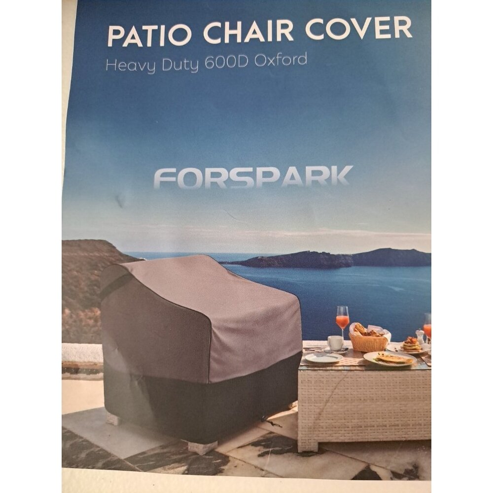 2 Forspark Patio Chair Covers Heavy Duty 600D Oxford Waterproof 32Wx37 x36H‎ NEW